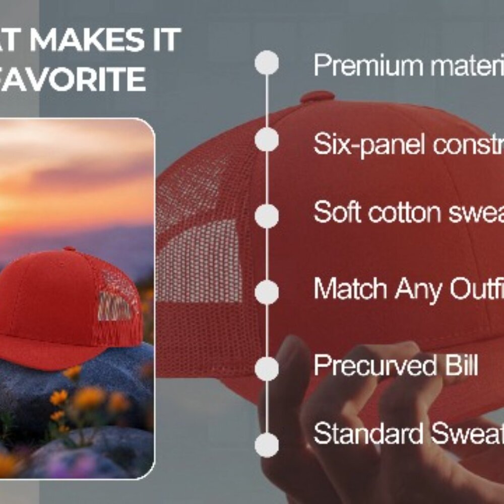 Classic Six-Panel Adjustable Snapback Trucker Cap… - image 7